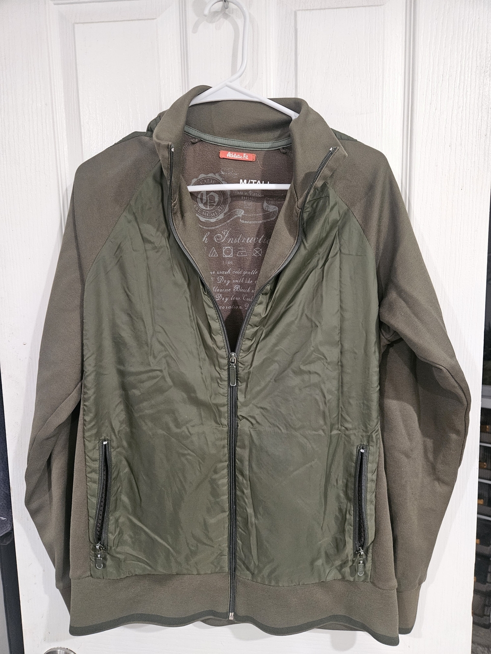 Men's Olive Green Zip-Up Jacket